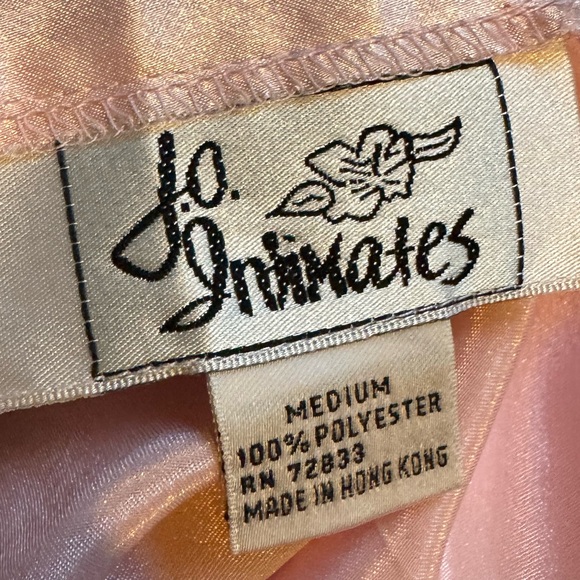 Vintage J.O. Intimates Baby Pink Silky Satin Slip Dress size Medium - Picture 3 of 4